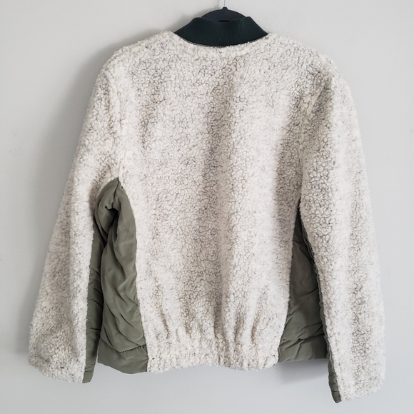 We the Free People Rivington Green Sherpa Teddy Zip Jacket sz XS - Picture 3 of 8